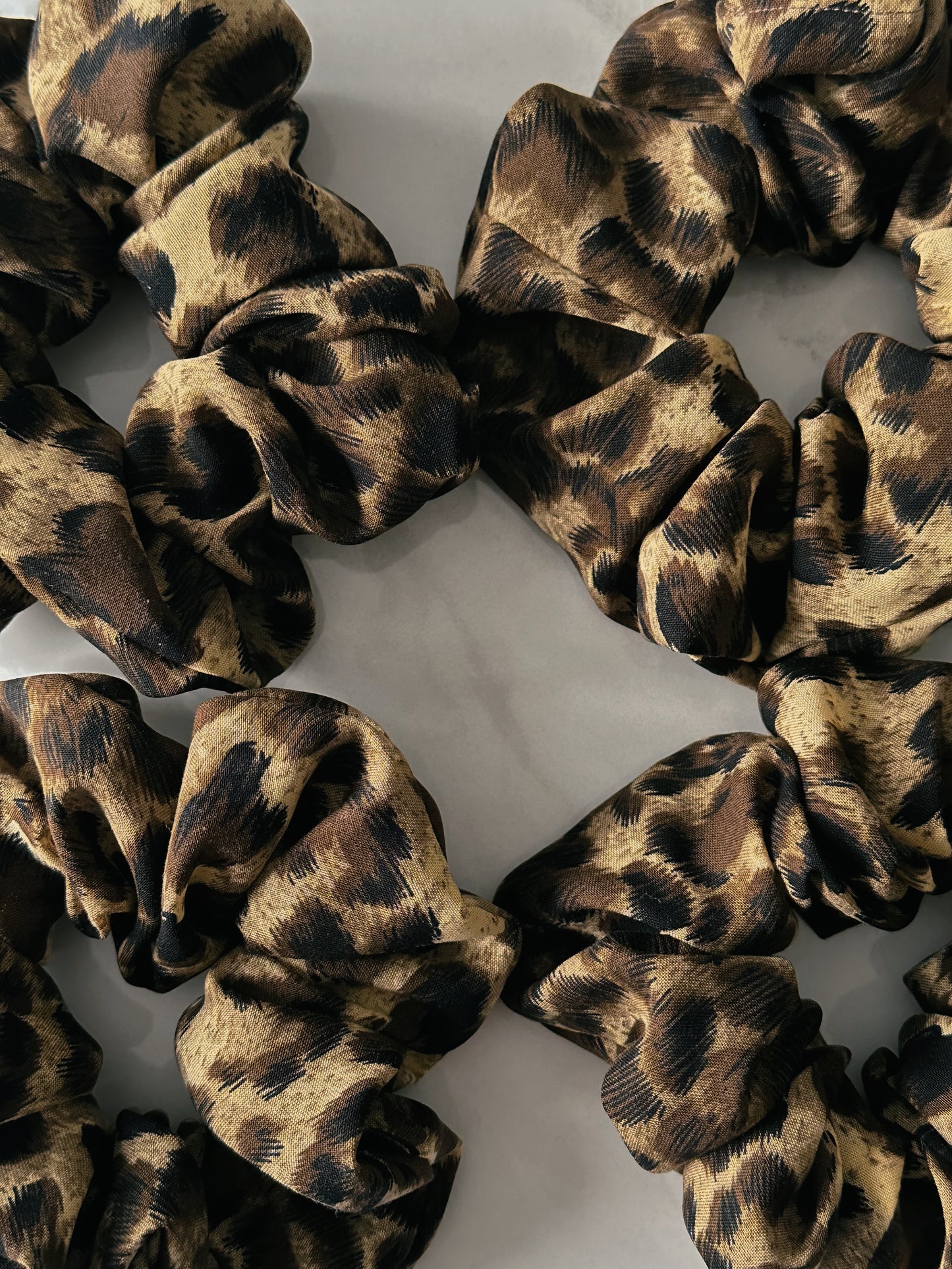 Handmade Oversized Leopard Print Scrunchie