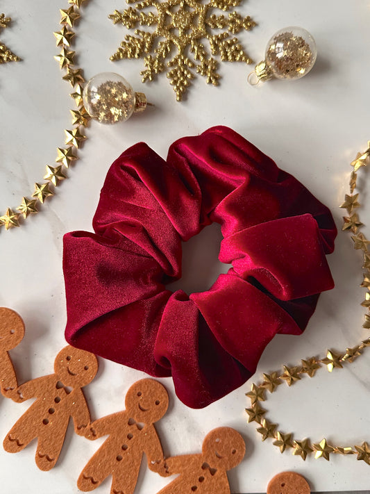 Oversized Red Velvet Scrunchie