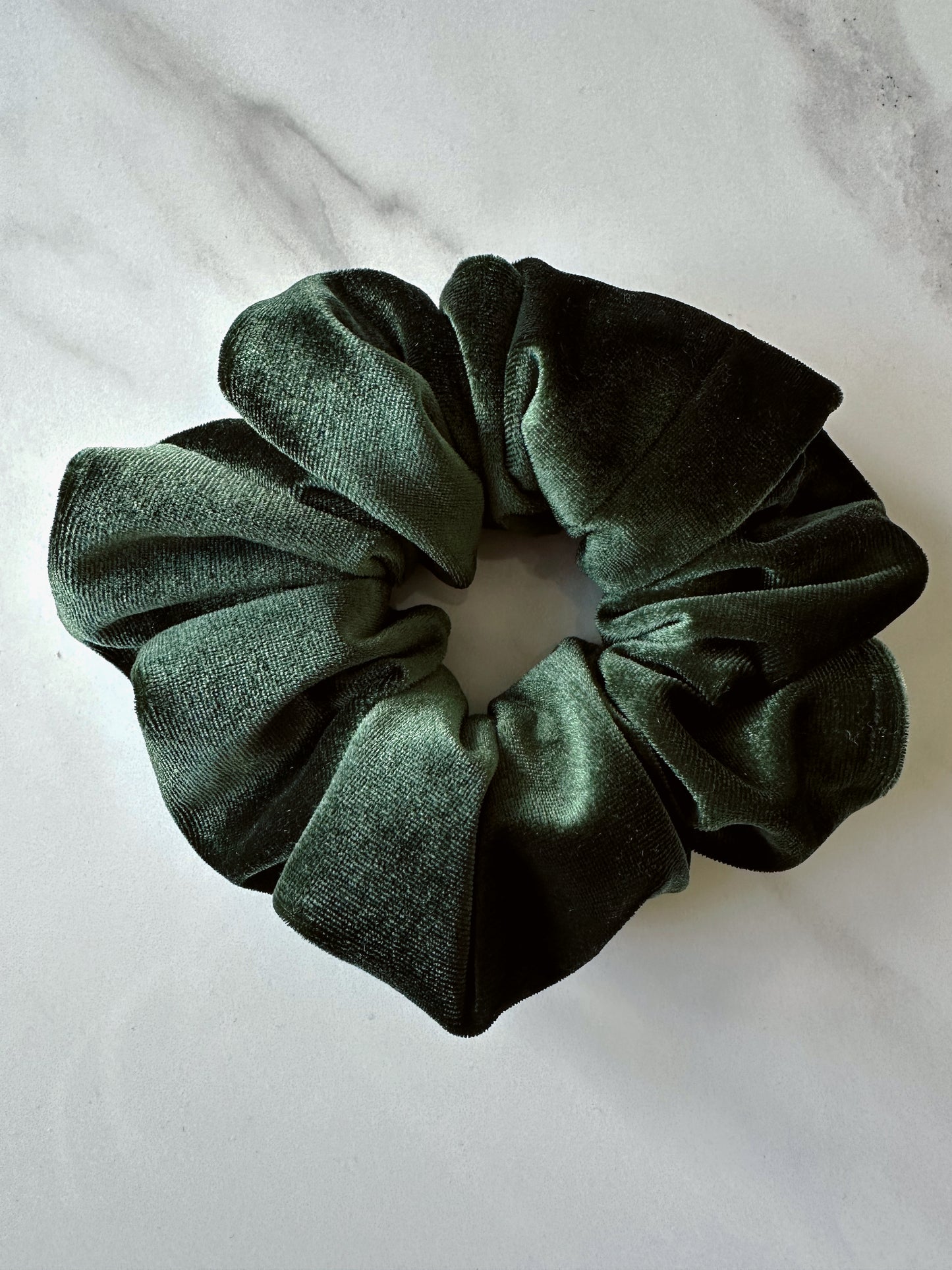 Oversized Emerald Green Velvet Scrunchie
