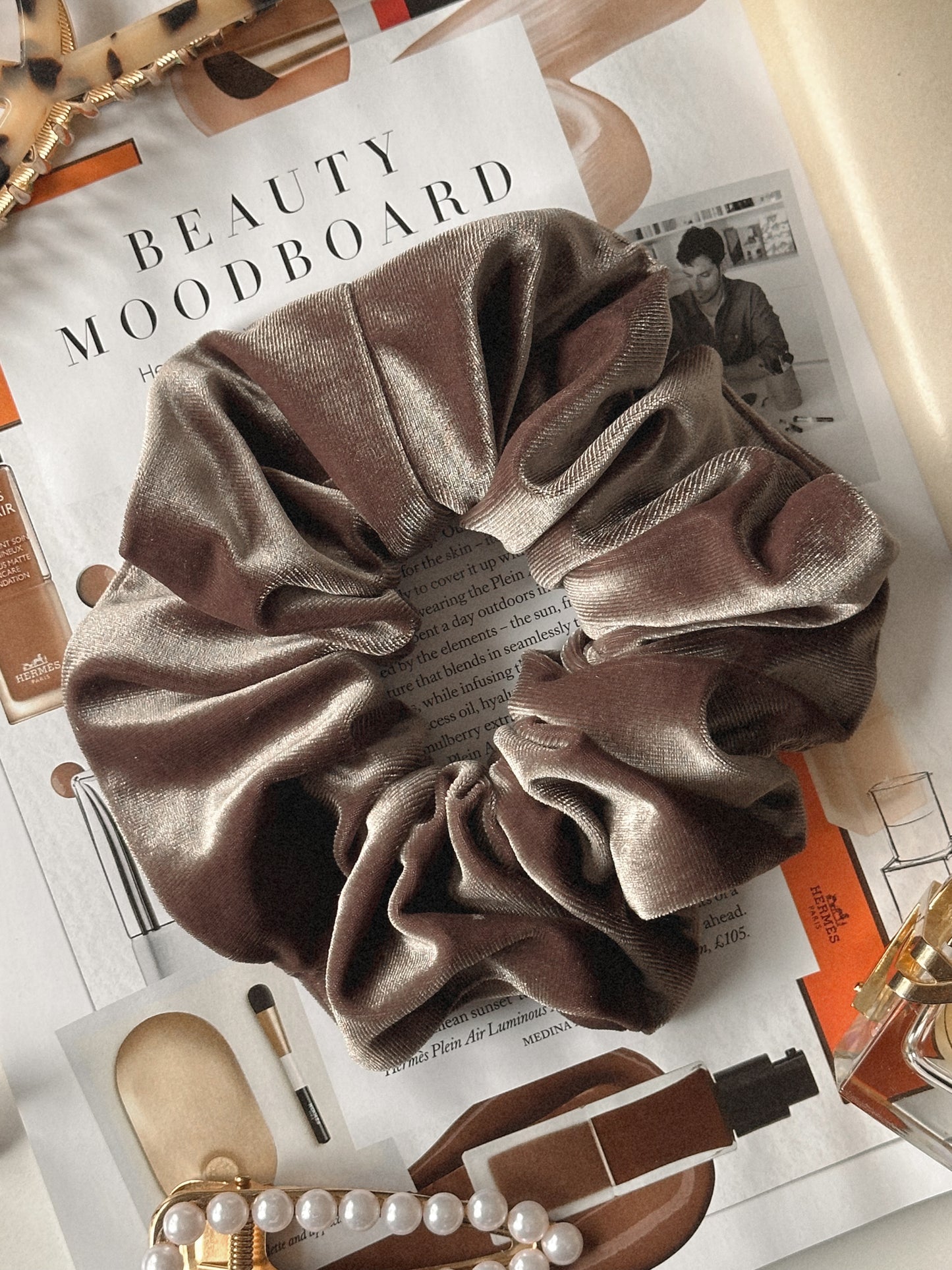 Oversized Mushroom Velvet Scrunchie