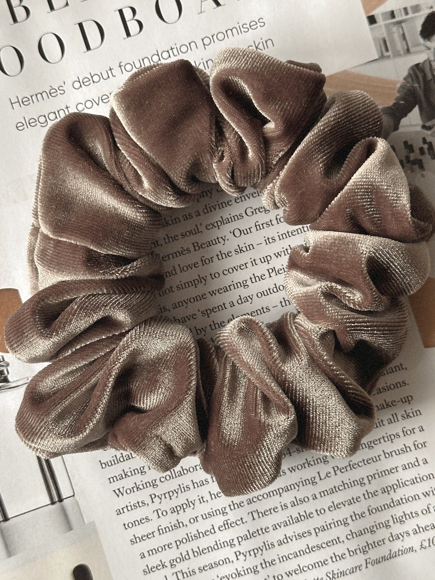Oversized Mushroom Velvet Scrunchie