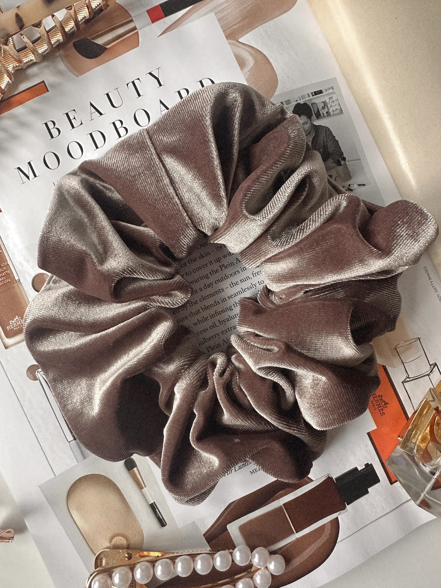 Oversized Mushroom Velvet Scrunchie