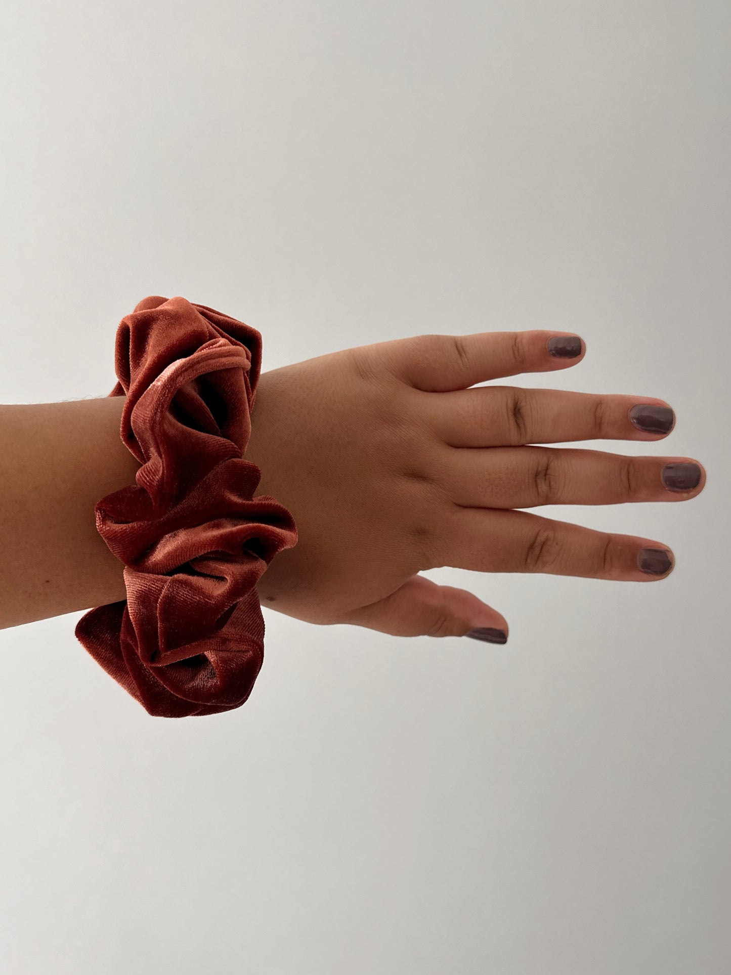 Oversized Rust Orange Velvet Scrunchie
