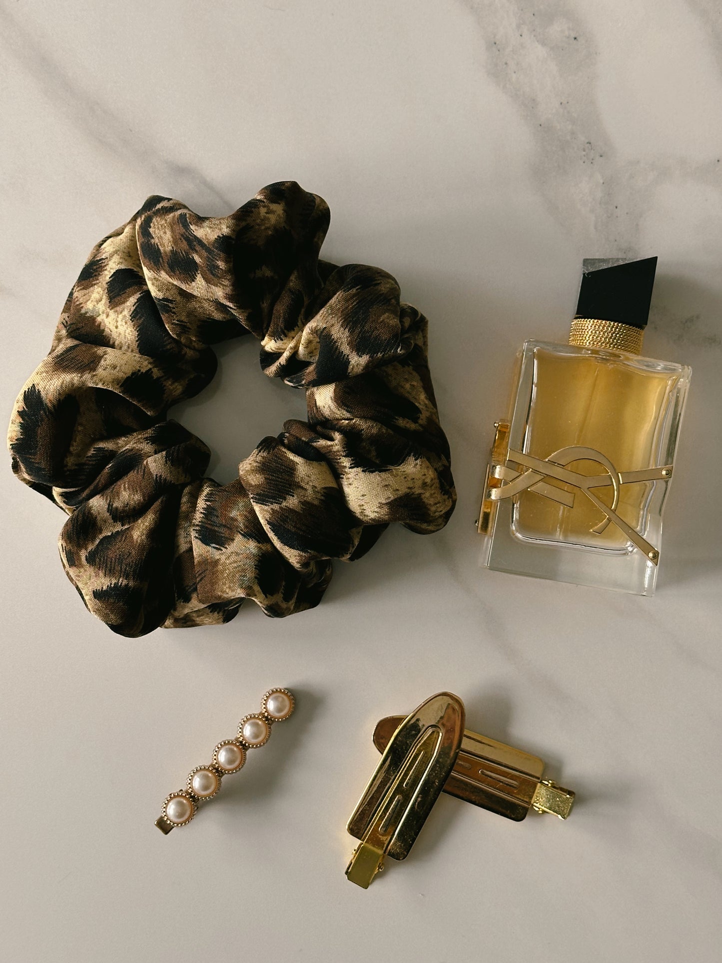Handmade Oversized Leopard Print Scrunchie