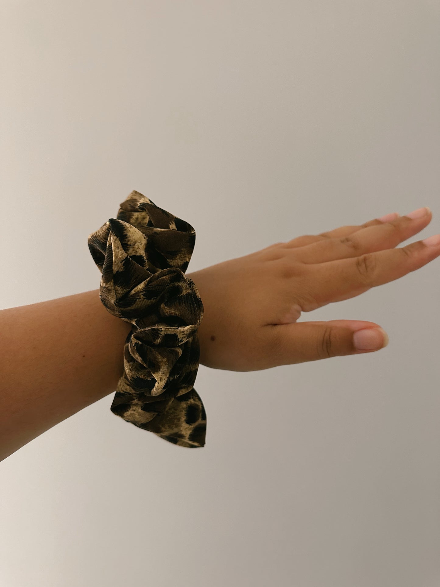 Handmade Oversized Leopard Print Scrunchie