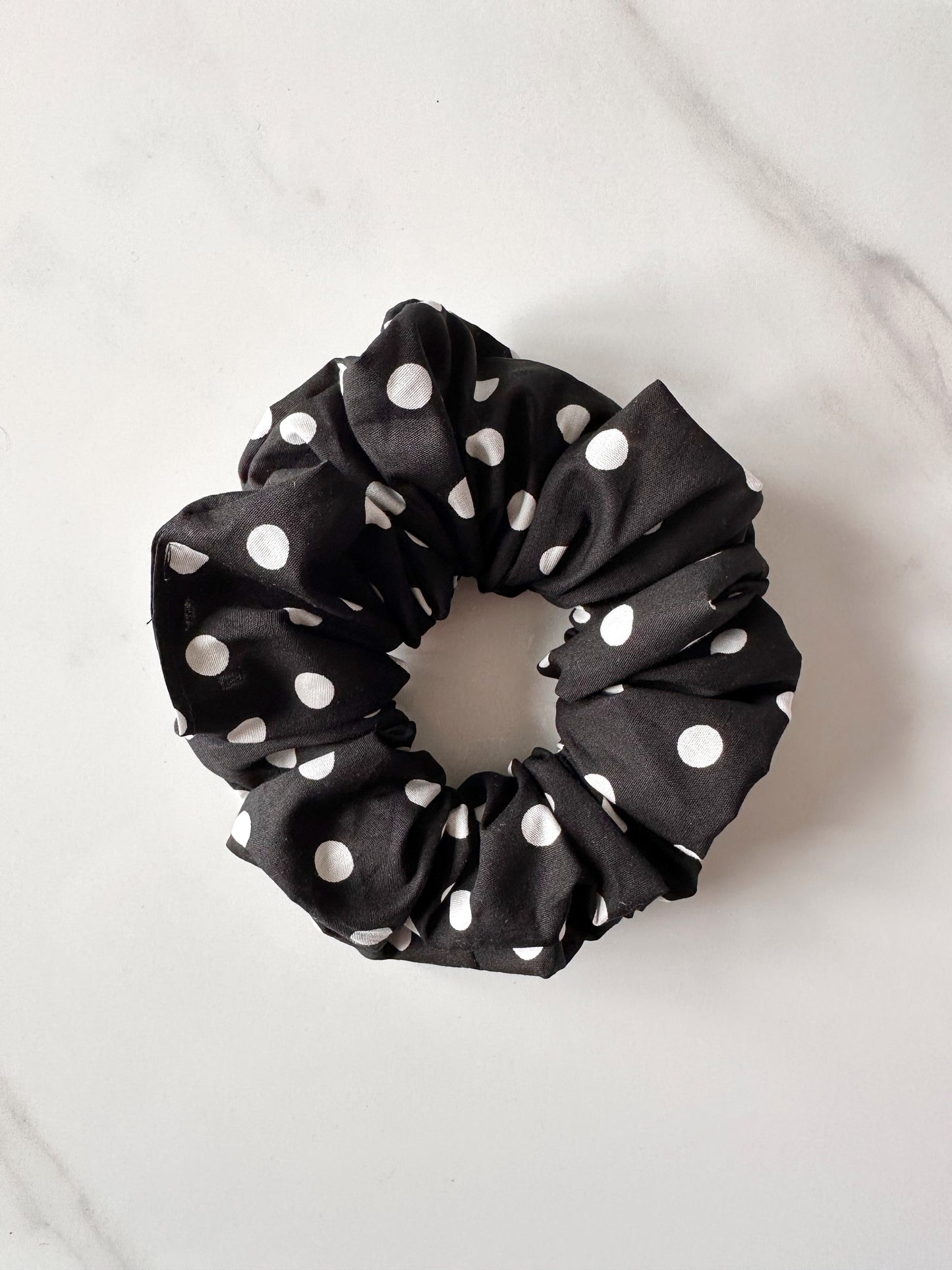 XL Black Polkadot Scrunchie