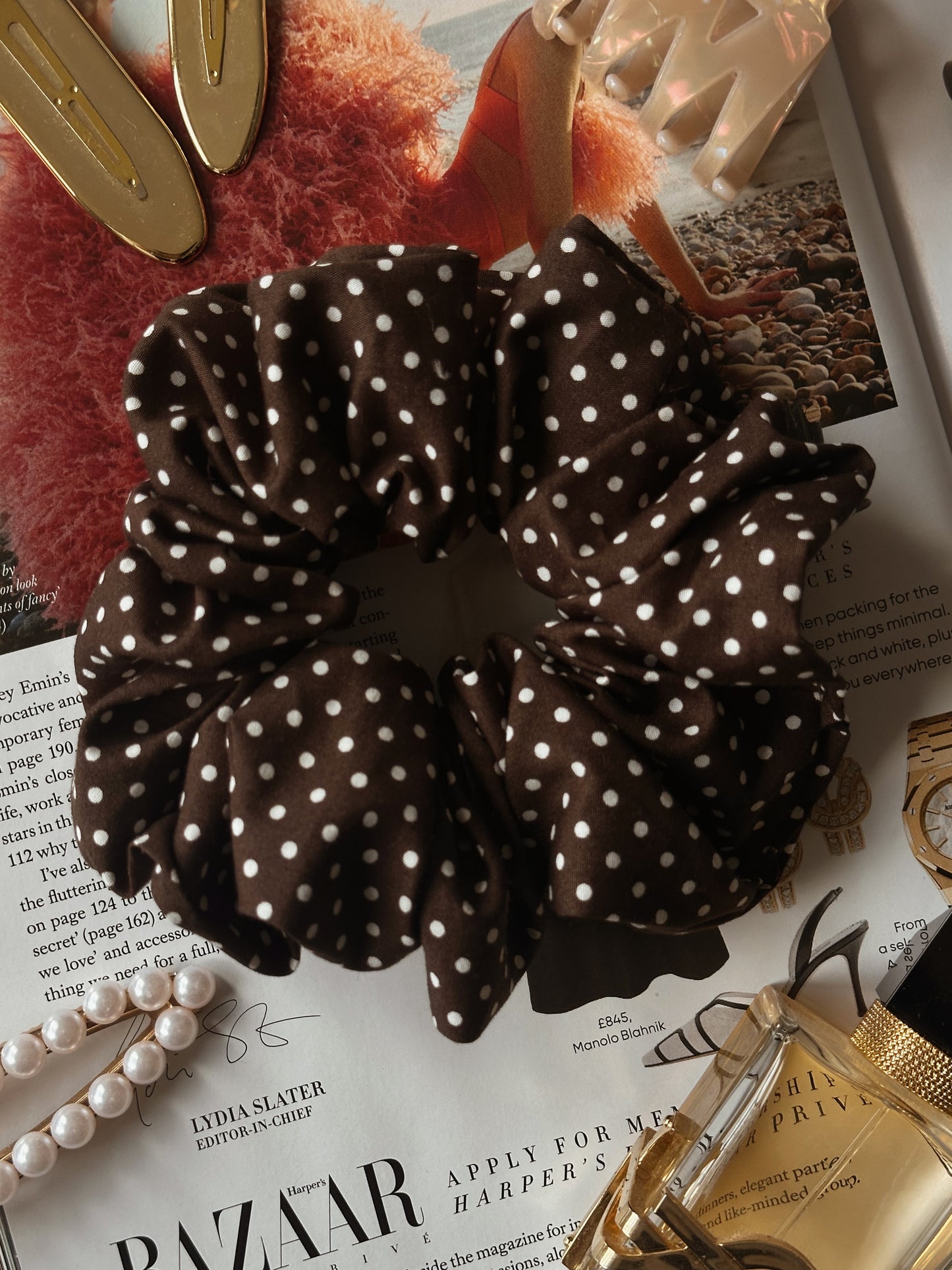 Chocolate & Leopard Print Scrunchie Trio