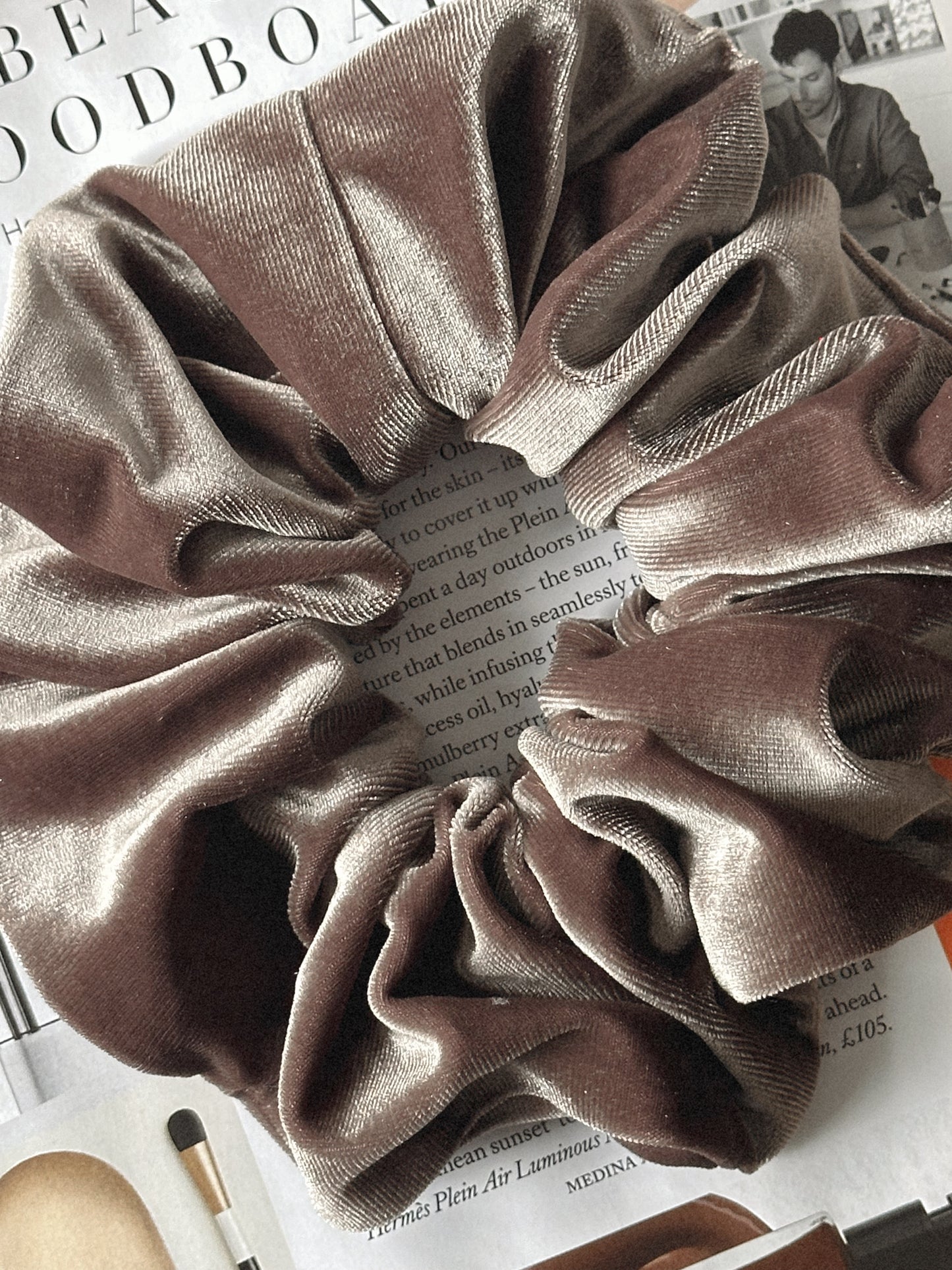 Oversized Mushroom Velvet Scrunchie