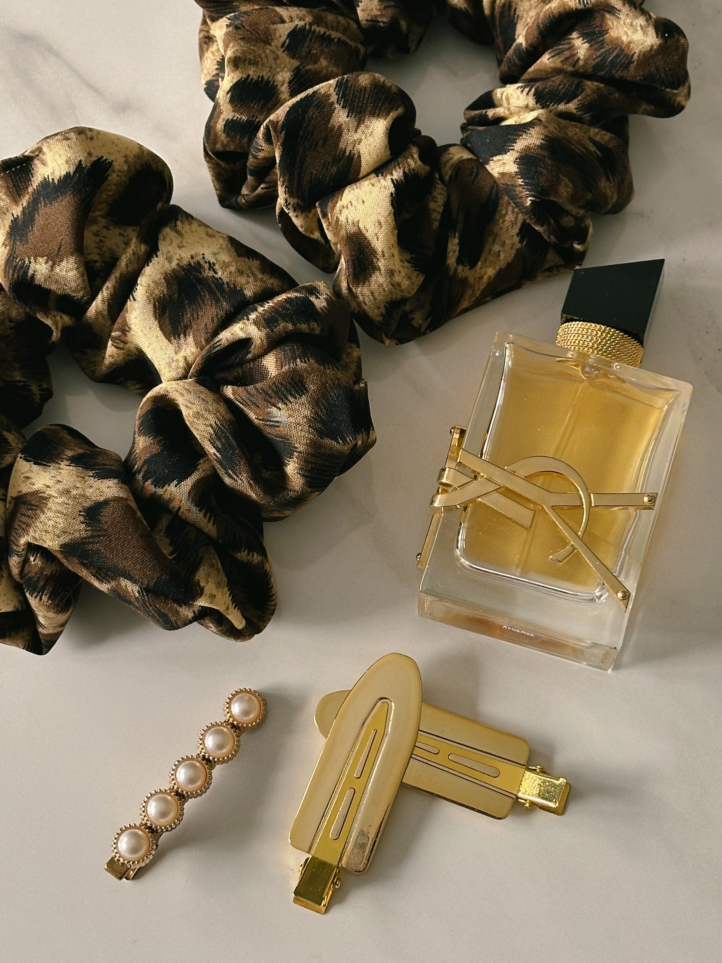Handmade Oversized Leopard Print Scrunchie