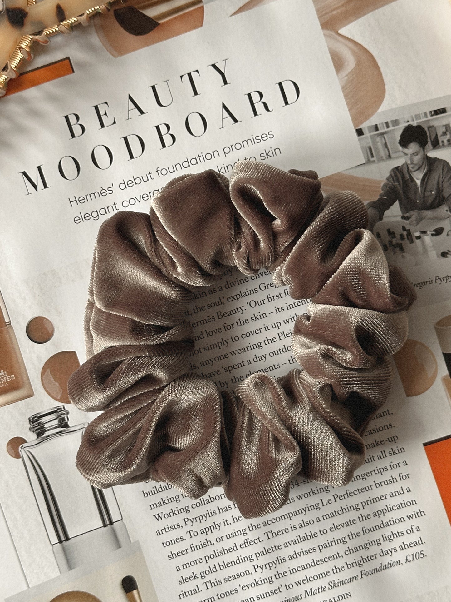Oversized Mushroom Velvet Scrunchie