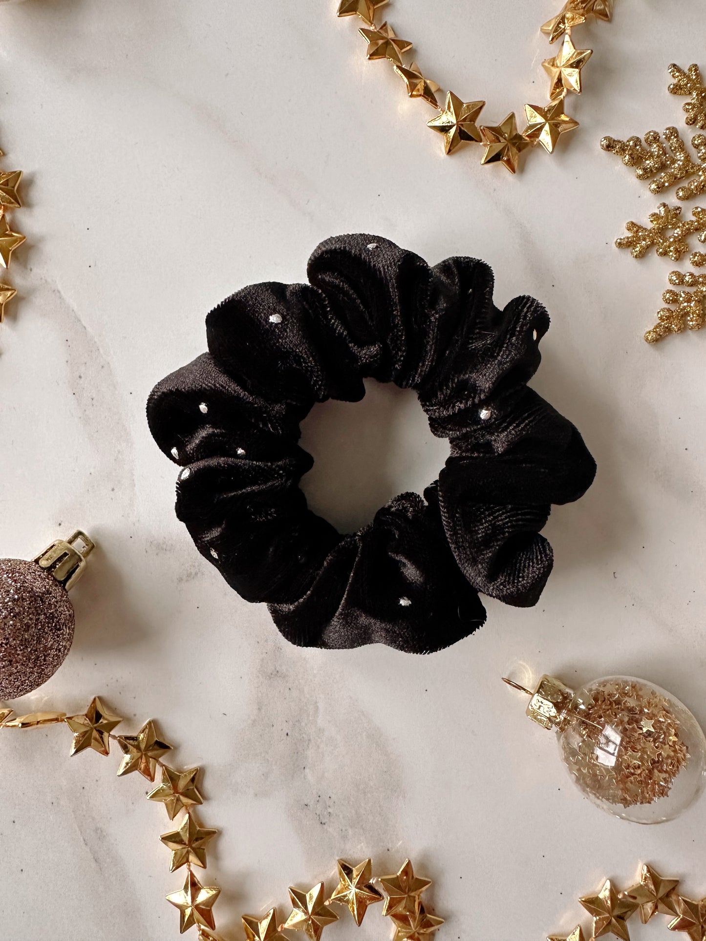 Set of 3 Velvet Scrunchies - Rust Orange, Burgundy and Black